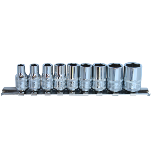SP Tools Socket Rail 1/4 Drive 6 Point 9 Piece SAE SP20133 