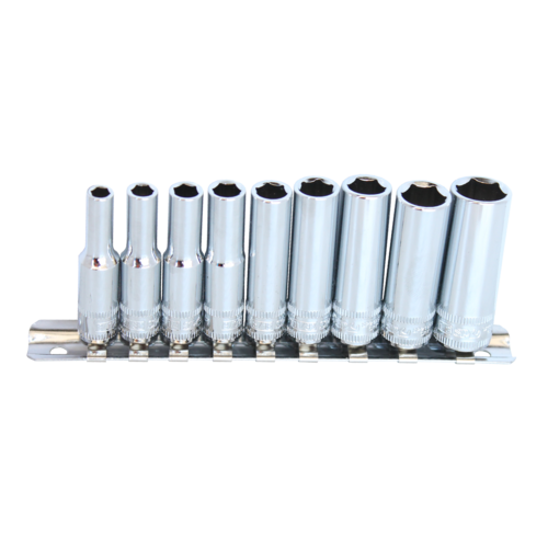 SP Tools Socket Rail 1/4 Drive 6 Point Deep 9 PieceAE SP20141 