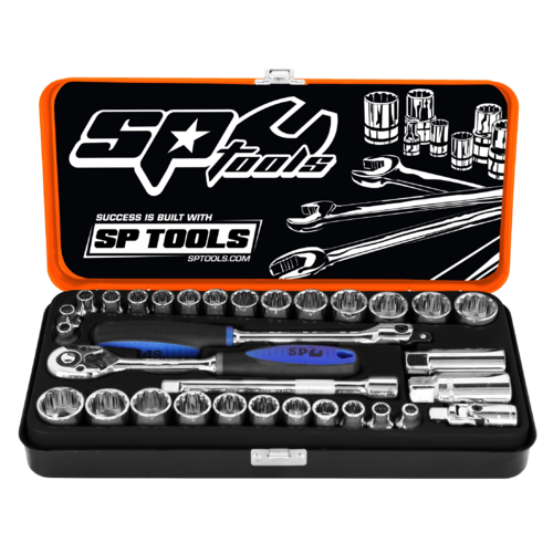 SP Tools Socket Set 3/8" Drive 12 Point 32Piece Metric/SAE SP20200 