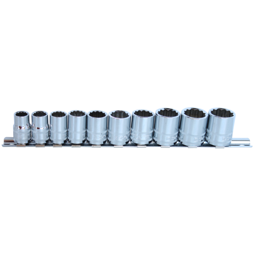 SP Tools Socket Rail 3/8" Drive 12 Point 10 Piece Metric SP20230 