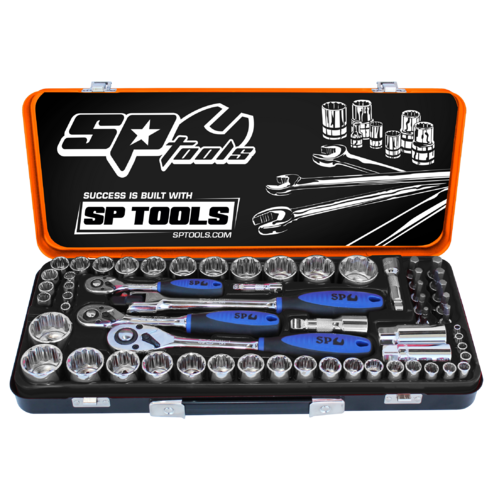 SP Tools Socket Set 1/4" -3/8" -1/2" Drive 12 Point 59 Piece Metric/SAE SP20280