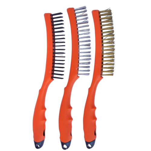 SP Tools Brush Wire 355Mm 3Pc Set - 3 X 19 Row Pp Handle SP30893