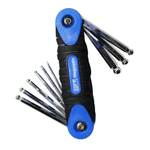 SP Tools key Set Magnetic Folding 9 Piece Metric Hex SP34561 