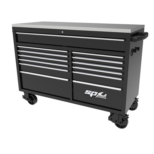 SP Tools Wide Roller Tool Cabinet USA Sumo Series SP44725 Black/ Chrome 13 Drawer