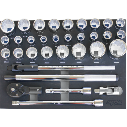 SP Tools Eva ToolKit 32 Piece 3/4" Metric Socket & Accessories SP50000