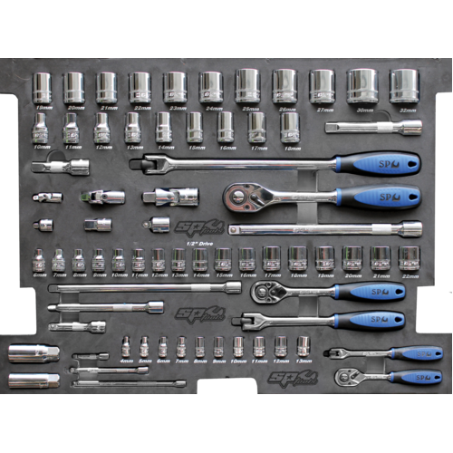 SP Tools Eva ToolKit 70 Piece Metric Socket & Accessories SP50001