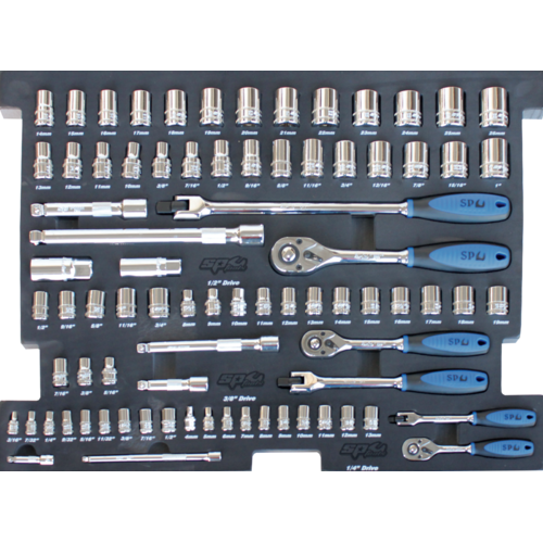 SP Tools Eva ToolKit 81 Piece Metric/SAE Socket & Accessories SP50003