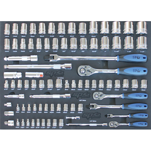 SP Tools Eva ToolKit 84 Piece Metric/SAE Socket & Accessories SP50004