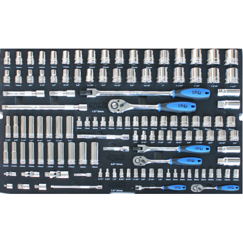 SP Tools Eva ToolKit 122 Piece Metric/SAE Socket & Accessories SP50008