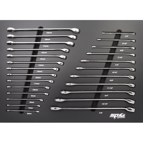 SP Tools Eva Tool Kit 25 Piece Metric/SAE Quad Drive Spanner SP50017M