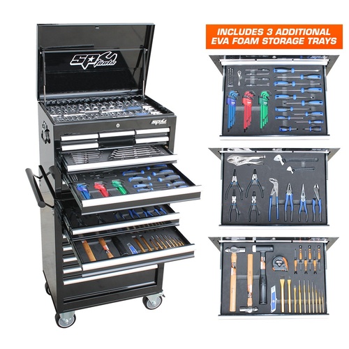 SP Tools Roller Tool Boxes & Tools 307PC Metric SAE SP50105X Black Custom Series