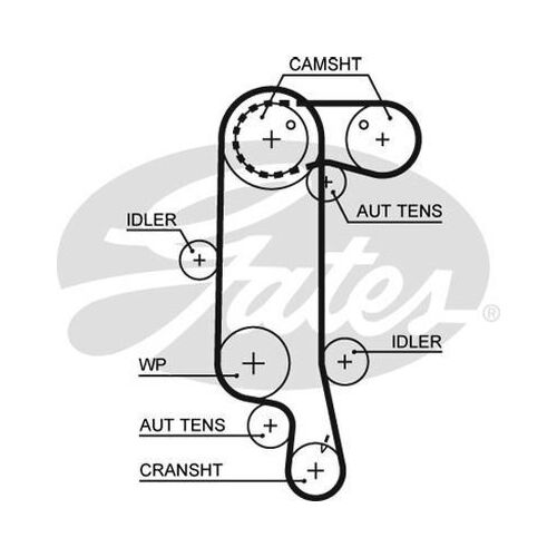 Timing Belt Gates T1073 for Volkswagen Polo 9N Hatchback 1.4 Petrol BUD