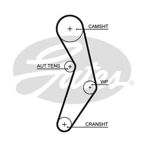 Timing Belt Gates T1096 for Abarth 500 / 595 / 695 312 Hatchback (312.AXF11, 312.AXF1A, 312.AXD1A) 1.4 Petrol 312 A1.000,312 A3.000
