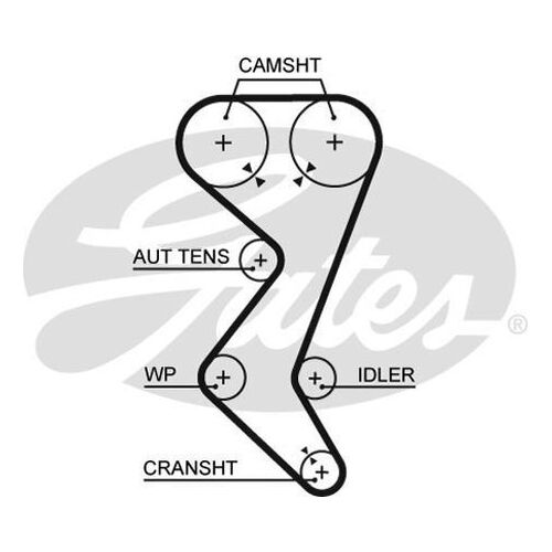 Timing Belt Gates T1503 for Peugeot 307 3B CC 2.0 Petrol RFN (EW10J4)