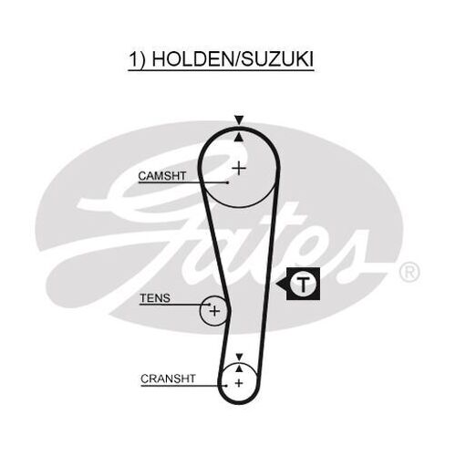 Timing Belt Gates T243 For HOLDEN BARINA 1989-1994 Petrol MF 1.3L