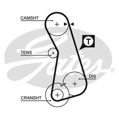 Timing Belt Gates T262 for Volkswagen Transporter 70E, 70L, 70M, 7DE, 7DL, 7DM C/Chassis 2.0 Petrol AAC