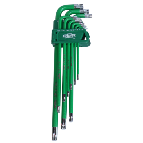 SP Tools Keys Set 9 Piece Long Series ToRX Ball Drive Hex (Green ) T834517