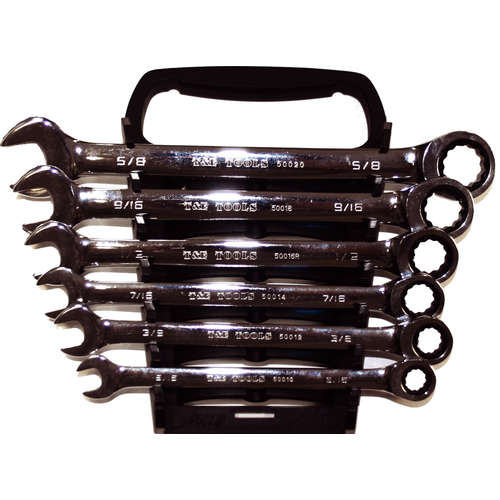 6Pc. SAE Gear Ratchet Wrench Set T&E Tools 13006