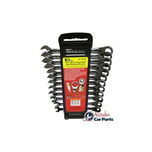 12Pc. Metric Reversible Gear Ratchet Wrench Set T&E Tools 13012R