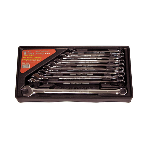 10 Piece Metric Extra-Long Combination Wrench Set T&E Tools 13100L