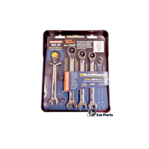 4Pc. Metric Reversible Gear Ratchet Wrench Set T&E Tools 13104R