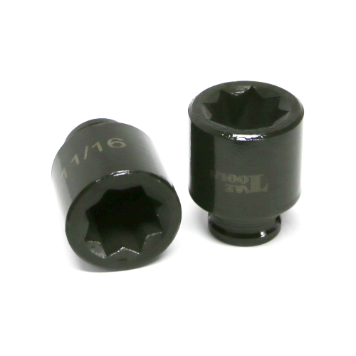 11/16" x 3/8" Drive Standard SAE Impact Socket (8 Point) T&E Tools 13122