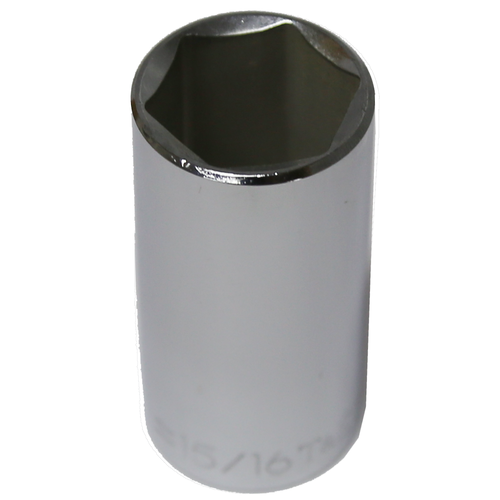 15/16" x 3/8" Drive Deep SAE Socket (6 Point) T&E Tools 13430