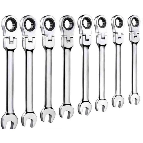 8 Piece SAE Flex-Head Gear Ratchet Wrench Set 5/16"- 3/4"  T&E Tools 13998