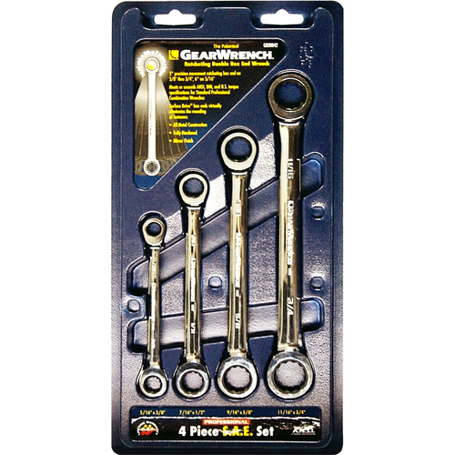 4Pc. SAE Gear Ring Wrench Set T&E Tools 14004