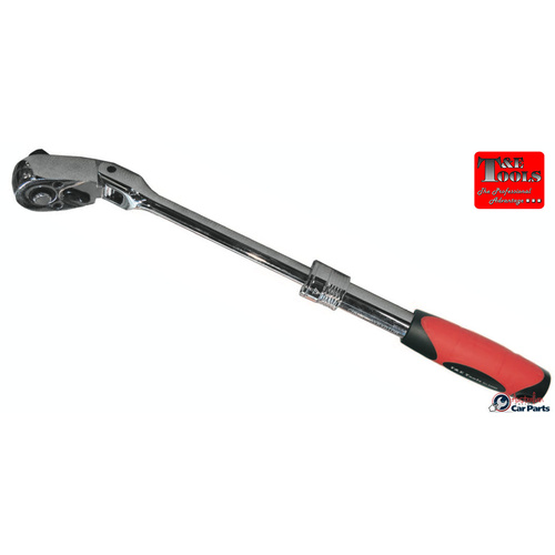 Flex-Head Extendable Ratchet 1/2 Drive 345mm-495mm T&E Tools 24698