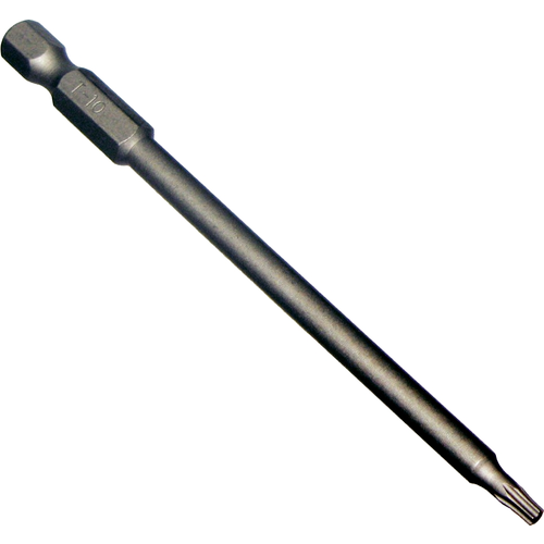 T10 TX10 Security Torx Bit – 1/4" Hex Drive With Pin Hole – 25mm Long – Chrome Vanadium
