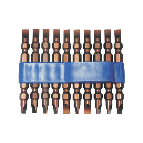 6.3 x 1.0mm Slotted Double Ended Power Bits 1/4" Hex (Packs of 10 Pieces) T&E Tools 30908-10