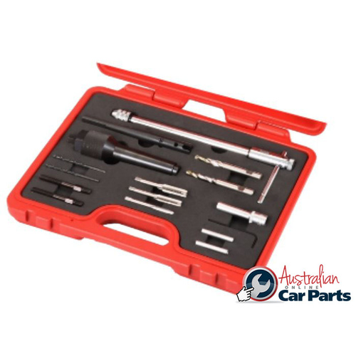 16 Piece Glow Plug Drilling Set T&E Tools 4456