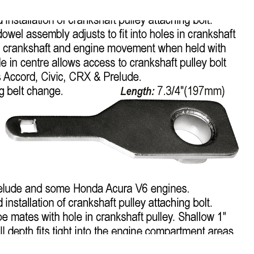 Crankshaft Pulley Holding Tool T&E Tools 4635