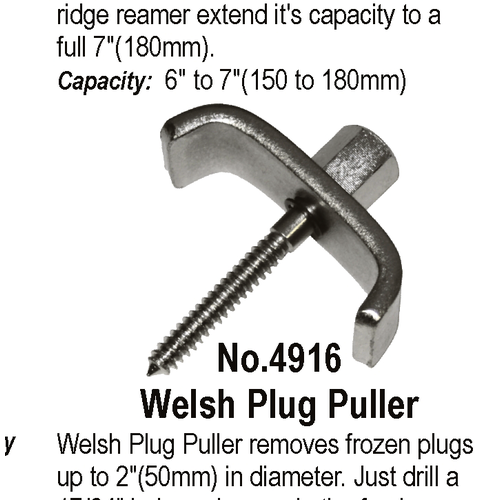 Welsh Plug Puller T&E Tools 4916