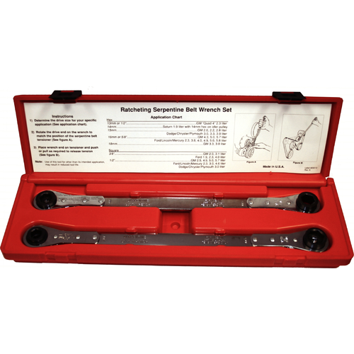 Serpentine Belt Wrench Kit T&E Tools 4940