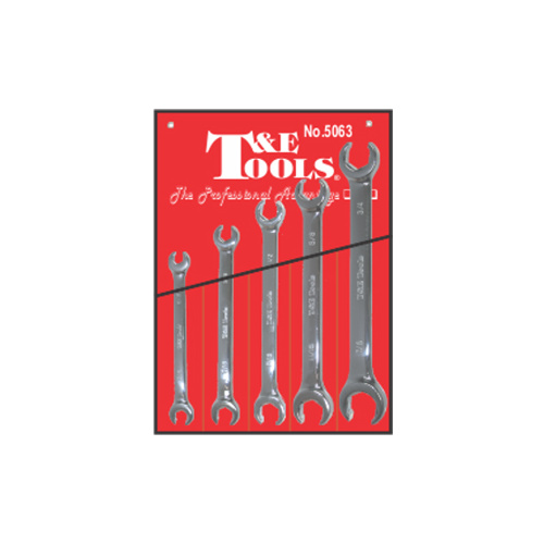 5Pc. SAE Flare Nut Wrench Set T&E Tools 5063