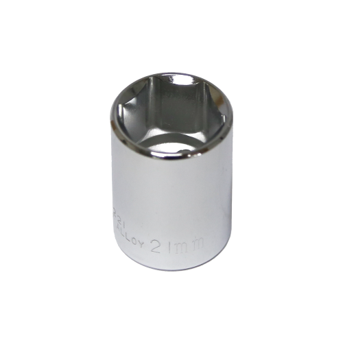21mm x 1/2" Drive Standard Socket (6 Point) T&E Tools 54221