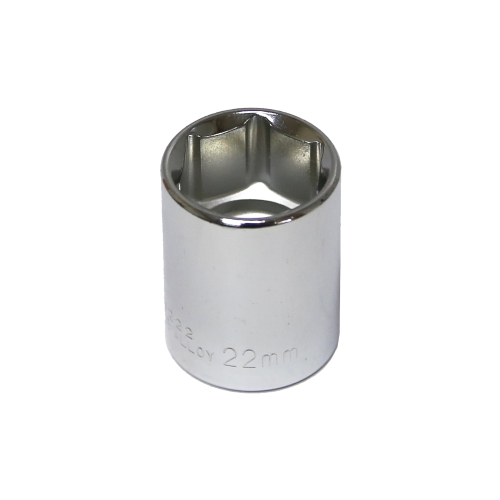 22mm x 1/2" Drive Standard Socket (6 Point) T&E Tools 54222
