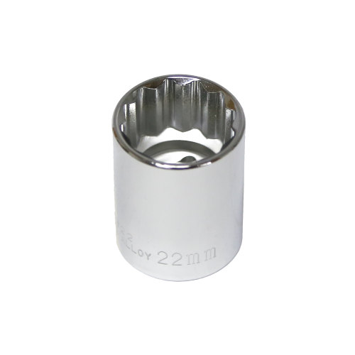 22mm x 1/2" Drive Standard Socket (12 Point) T&E Tools 54322