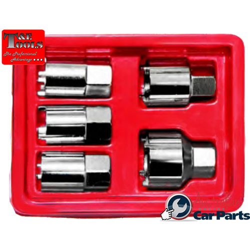 5 Piece Antenna Nut Socket Set T&E Tools 5775