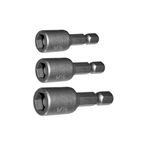 3 Piece 1/4" Hex Magnetic Nut Setters (Short Series) T&E Tools 5790