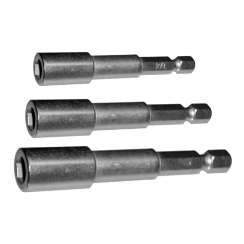 3 Piece 1/4" Hex Magnetic Nut Setters (Long Series) T&E Tools 5799