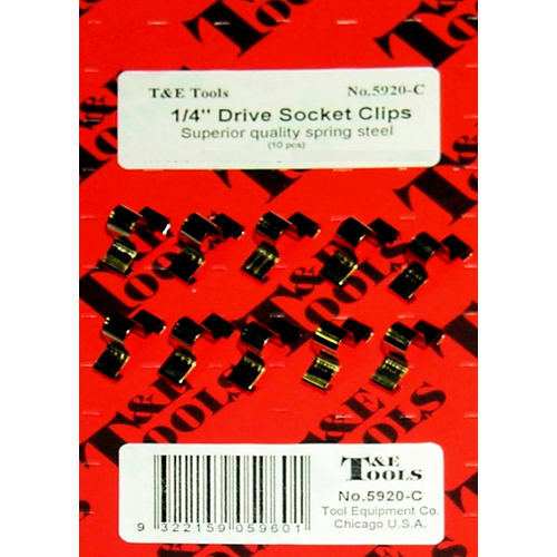 1/4"Drive Clips (10) T&E Tools 5920-C