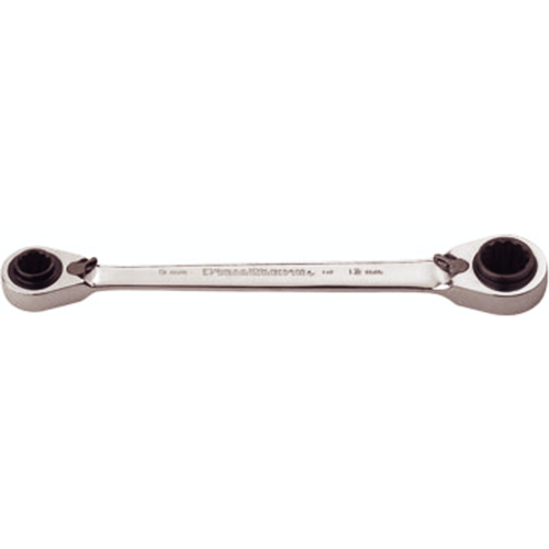 8mm x 10mm & 12mm x 13mm Quad Box Gear Ratchet Wrench T&E Tools 59308