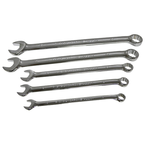 5Pc. Long 12Pt Combination Wrench 10, 12, 13, 17, 18mm T&E Tools 61000X