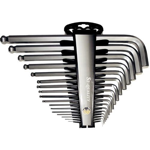 17Pc. SAE Jumbo Ball Drive Hex Key Set T&E Tools 6717