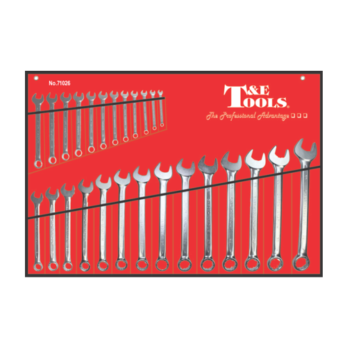 26 Piece Euro Metric Combination Wrench Set T&E Tools 71026