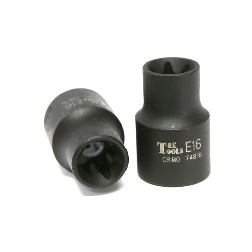 E16 1/2" Drive E-Series Torx-r Impact Sockets 38mm Long T&E Tools 74816