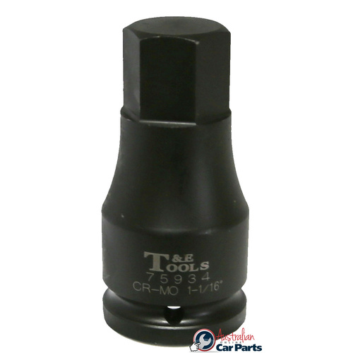 1.1/16" x 3/4" Drive SAE In-Hex Impact Socket T&E Tools 75934